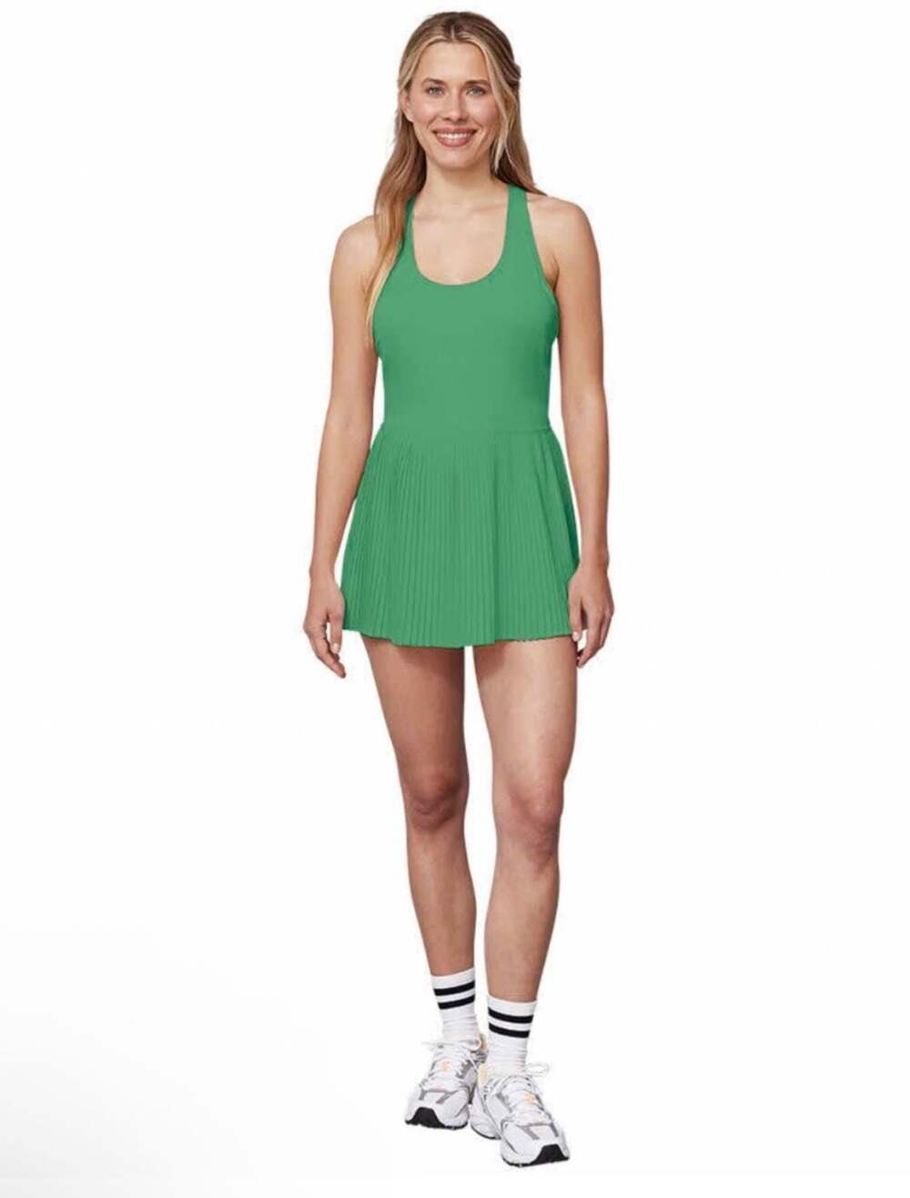 Crane Women's Green Pleated Athletic Tennis Dress Racerback XL